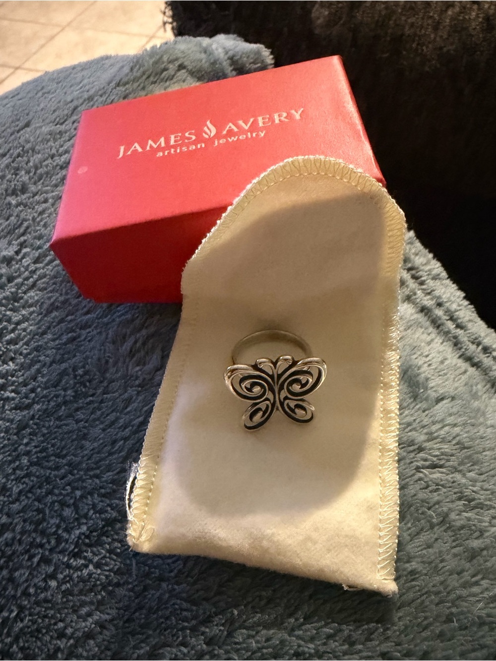 ***RETIRED**** James Avery Silver Butterfly Ring